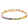 PARTY-COLORED SAPPHIRE (EMERALD-CUT) BRACELET