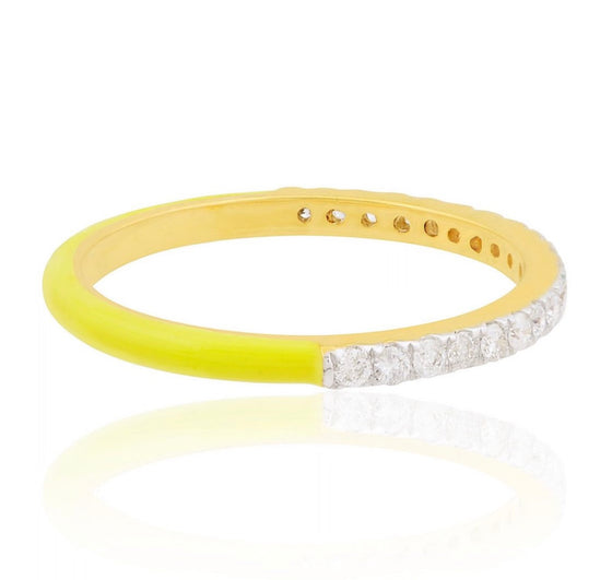 TWO-FOR-ONE DIAMOND ENAMEL RING | HYBRID BAND