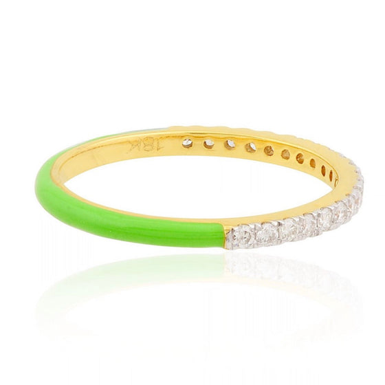 TWO-FOR-ONE DIAMOND ENAMEL RING | HYBRID BAND