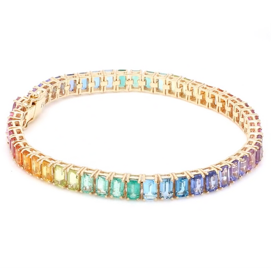PARTY-COLORED SAPPHIRE TENNIS BRACELET