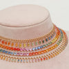 DIAMOND & PARTY-COLORED SAPPHIRE FRINGE NECKLACE