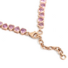 BEZELED PINK SAPPHIRE HEART TENNIS NECKLACE