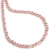 BEZELED PINK SAPPHIRE HEART TENNIS NECKLACE