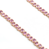 BEZELED PINK SAPPHIRE HEART TENNIS NECKLACE