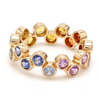 PARTY-COLORED SAPPHIRE BEZELED DOTS ETERNAL RING