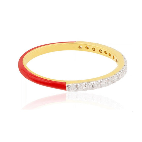 TWO-FOR-ONE DIAMOND ENAMEL RING | HYBRID BAND