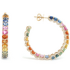 DIAMOND PEEK-A-BOO CHUNKY PARTY-COLORED SAPPHIRE HOOPS