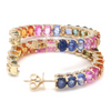 DIAMOND PEEK-A-BOO CHUNKY PARTY-COLORED SAPPHIRE HOOPS