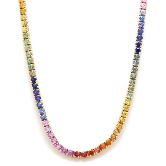 PARTY-COLORED SAPPHIRE TENNIS NECKLACE | EVERYDAY NECKLACE