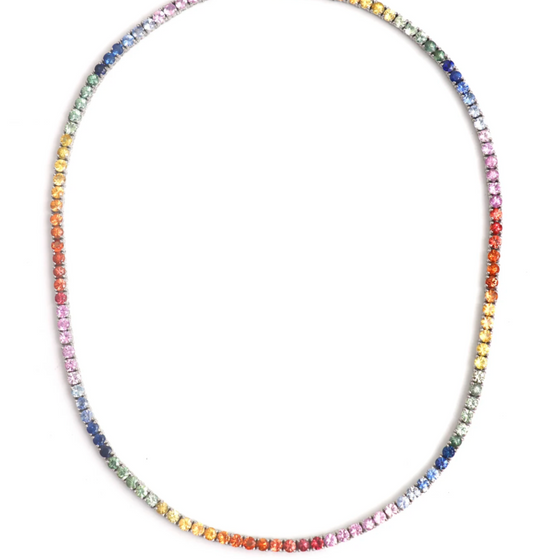 PARTY-COLORED SAPPHIRE TENNIS NECKLACE | EVERYDAY NECKLACE