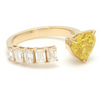 YELLOW CANDY HEART & DIAMOND (EMERALD-CUT) RING