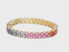 DIAMOND & PARTY-COLORED SAPPHIRE PEAR TENNIS BRACELET