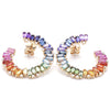 DIAMOND & PARTY-COLORED SAPPHIRE SPRINKLES CRESCENT HOOPS