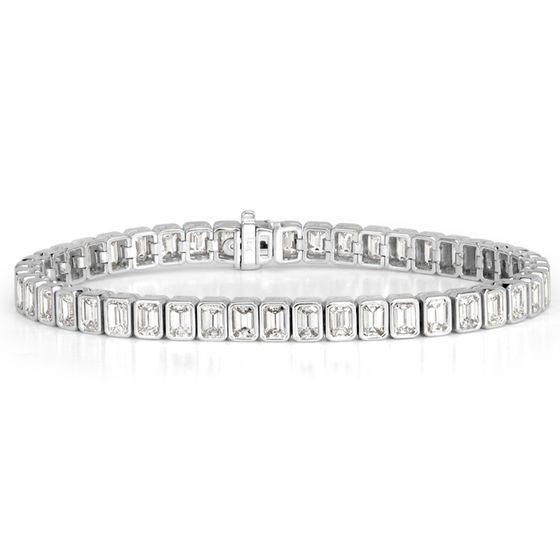 MINI DIAMOND (EMERALD-CUT) BEZELED TENNIS BRACELET