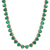 BEZELED EMERALD HEART TENNIS NECKLACE