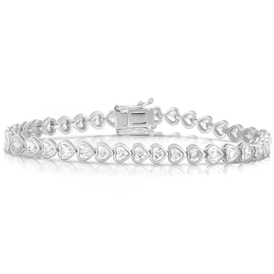 MINI DIAMOND HEARTS BEZELED TENNIS BRACELET