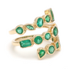 TORNADO EMERALD MIX-SHAPE BEZELED RING