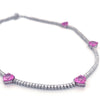 PINK SAPPHIRE HEARTS DIAMOND TENNIS CHOKER | NECKLACE