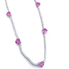 PINK SAPPHIRE HEARTS DIAMOND TENNIS CHOKER | NECKLACE