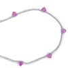 PINK SAPPHIRE HEARTS DIAMOND TENNIS CHOKER | NECKLACE