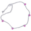 PINK SAPPHIRE HEARTS DIAMOND TENNIS CHOKER | NECKLACE