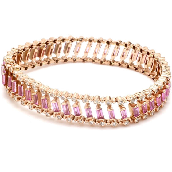 DIAMOND & PINK SAPPHIRE CAGE BRACELET