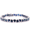 BLUE SAPPHIRE HEART BEZELED BRACELET