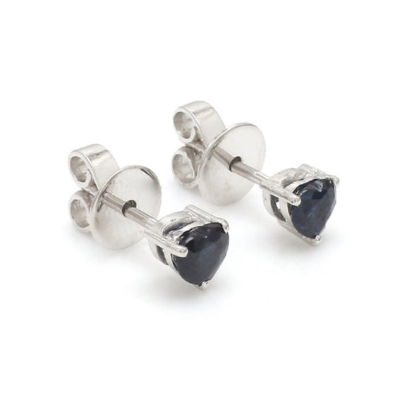 BLUE SAPPHIRE HEARTBEAT STUDS | MICRO EARRINGS