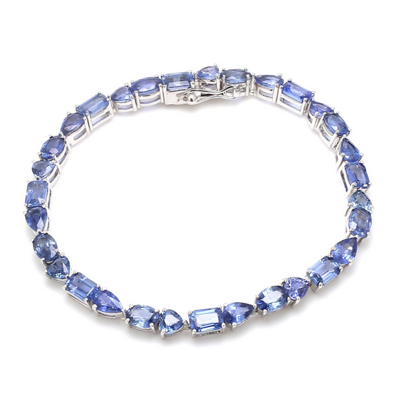 BLUE SAPPHIRE MIX-SHAPE TENNIS BRACELET