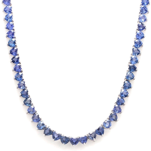 19.00 ct. t.w. Tanzanite Station Necklace in Sterling Silver | Ross-Simons