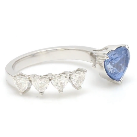 BLUE CANDY HEART & DIAMOND RING