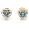 BLUE SAPPHIRE HALO HEARTBEAT STUDS | MINI EARRINGS