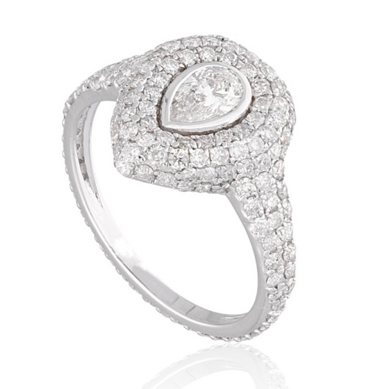 DIAMOND PEAR RING | PINKY RING