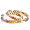 PARTY-COLORED SAPPHIRE CUSHION HOOPS