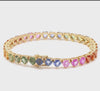 PARTY-COLORED SAPPHIRE HEART TENNIS BRACELET