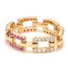 DIAMOND & PINK SAPPHIRE LINK CHAIN RING