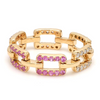 DIAMOND & PINK SAPPHIRE LINK CHAIN RING