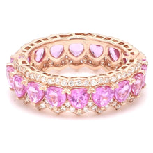  DIAMOND WRAPPED PINK SAPPHIRE HEART ETERNAL RING