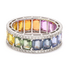 DIAMOND WRAPPED PARTY-COLORED SAPPHIRE ETERNAL RING