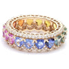 DIAMOND WRAPPED PARTY-COLORED SAPPHIRE HEART ETERNAL RING