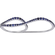  DOUBLE TROUBLE BLUE SAPPHIRE RING