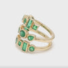 TORNADO EMERALD MIX-SHAPE BEZELED RING