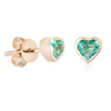 EMERALD BEZELED HEARTBEAT STUDS | MICRO EARRINGS