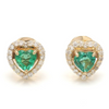 EMERALD HALO HEARTBEAT STUDS | MINI EARRINGS