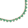 BEZELED EMERALD HEART TENNIS NECKLACE