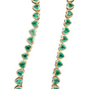 BEZELED EMERALD HEART TENNIS NECKLACE