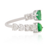 TWIN EMERALD HEARTS WRAP RING