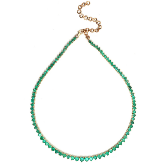 EMERALD HEART TENNIS NECKLACE