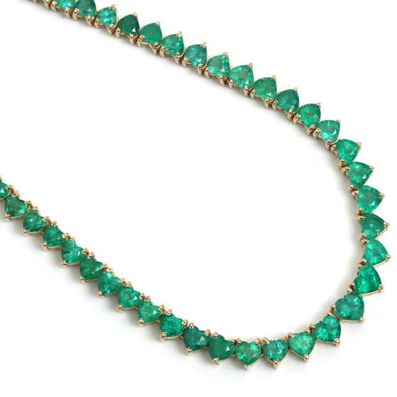 EMERALD HEART TENNIS NECKLACE