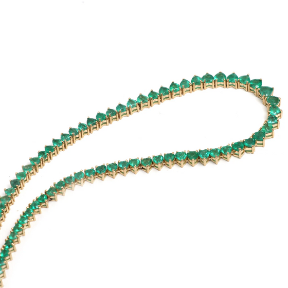 EMERALD HEART TENNIS NECKLACE